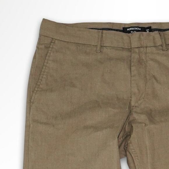 Nordstrom Slim Fit Linen Blend Pants - 34x30 - NWOT Tan - Picture 5 of 6
